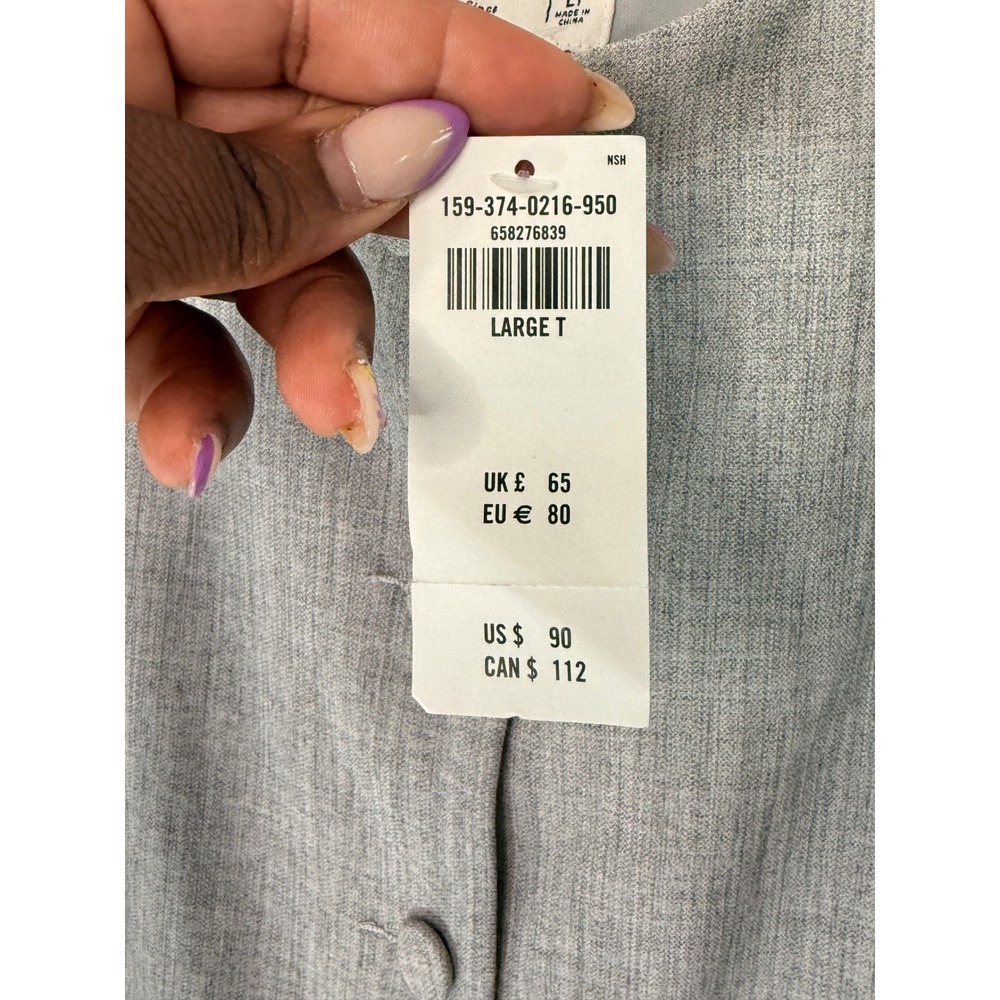 Abercrombie & Fitch Mara High Neck Vest Mini Dress Women's Gray Large Tall - Picture 6 of 13